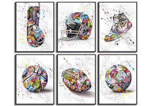 Colorful Sports Canvas Art for Boys' Rooms