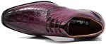 Purple Crocodile Print Oxford Dress Shoes for Men
