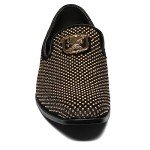Stacy Adams Men's Black/Gold Studded Slip-On Loafer