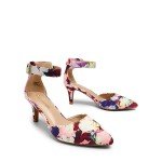 Floral Kitten Heel Closed Toe Dress Shoes