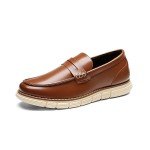 Bruno Marc Men's Lightweight Slip-On Brown Loafers