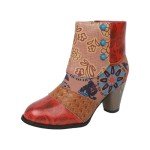 Colorful Women's Snake Skin Chunky Heeled Booties