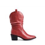 Red Mid-Calf Cowboy Boots for Women