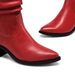 Red Mid-Calf Cowboy Boots for Women