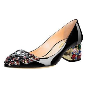 Colorful Women's Bow Pumps with Rhinestones