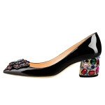 Colorful Women's Bow Pumps with Rhinestones