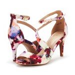 Colorful Floral Open Toe Stiletto Heels for Women