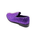 Purple Sparkly Spike Loafers for Men