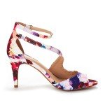 Colorful Floral Open Toe Stiletto Heels for Women