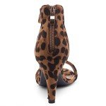 Colorful Leopard Print Open Toe Chunky Heels