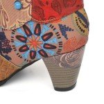 Colorful Women's Snake Skin Chunky Heeled Booties