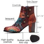 Colorful Handmade Retro High Heel Boots for Women
