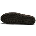 LUODENGLANG Men's Genuine Leather Loafer Shoes Slip On Soft Breathable Handmade Stitching Fashion Casual Shoes Lightweight Driving Dress Shoe Brown 7.5 M40