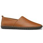 LUODENGLANG Men's Genuine Leather Loafer Shoes Slip On Soft Breathable Handmade Stitching Fashion Casual Shoes Lightweight Driving Dress Shoe Brown 7.5 M40