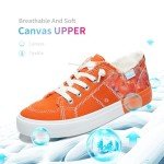 Obtaom Womens Colour Blocking Play Canvas Sneakers Cute Tie Dye Splicing Slip on Shoes Comfortable Multi Walking Shoes for Lady(Orange,US9)