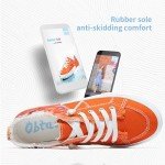 Obtaom Womens Colour Blocking Play Canvas Sneakers Cute Tie Dye Splicing Slip on Shoes Comfortable Multi Walking Shoes for Lady(Orange,US9)