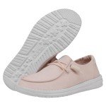 Hey Dude Women's Wendy Slub Canvas Pink Size 6 | Women's Shoes | Women's Slip On Shoes | Comfortable & Light-Weight