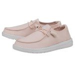 Hey Dude Women's Wendy Slub Canvas Pink Size 6 | Women's Shoes | Women's Slip On Shoes | Comfortable & Light-Weight