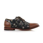 Floral Lace-Up Oxford Shoes for Men - Orchid Brown