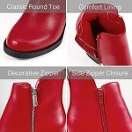 Stylish Red Ankle Boots with Chunky Heel