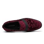 Red Wine Slip-On Tuxedo Loafers for Men