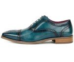 Men's Teal Leather Cap Toe Oxfords - Size 12