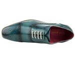 Men's Teal Leather Cap Toe Oxfords - Size 12