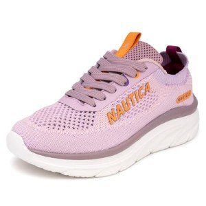 Nautica Women's Colorful Lace-Up Knit Sneakers