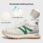 Colorful Women's Lace-Up Suede Sneakers – Green