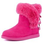 Bright Pink Fur-Lined Slip-On Winter Boots