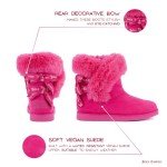 Bright Pink Fur-Lined Slip-On Winter Boots