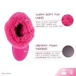 Bright Pink Fur-Lined Slip-On Winter Boots