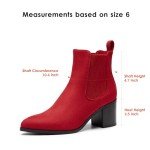 Colorful Women's Retro Chelsea Ankle Boots, Red