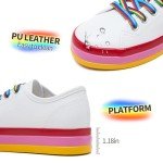 Rainbow Platform Sneakers with Colorful Laces