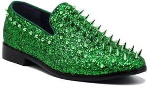 Men's Vintage Green Slip-On Dress Loafers