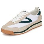 TRETORN Women's Vintage-Style Lace-Up Sneakers, White/Green