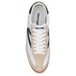TRETORN Women's Vintage-Style Lace-Up Sneakers, White/Green