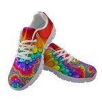 Colorful Feathered Lace-Up Women’s Running Trainers