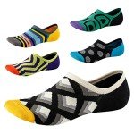 Colorful No Show Socks with Non-Slip Grip - 5 Pairs