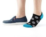 Colorful No Show Socks with Non-Slip Grip - 5 Pairs