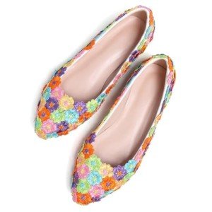 Colorful Floral Women's Round Toe Ballet Flats