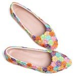 Colorful Floral Women's Round Toe Ballet Flats