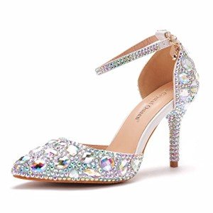 Royal Blue Rhinestone High Heel Sandals