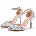 Royal Blue Rhinestone High Heel Sandals