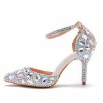 Royal Blue Rhinestone High Heel Sandals
