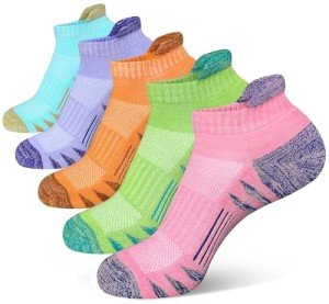 Colorful Thick Cushioned Ankle Running Socks - 5 Pairs