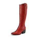 Colorful Cowboy Boots for Women - Red Embroidered