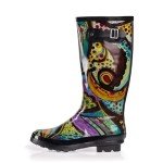 NORTY Women's Colorful Monet Print Rain Boots