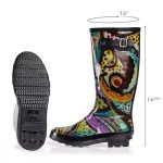 NORTY Women's Colorful Monet Print Rain Boots
