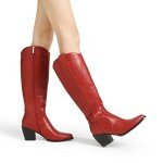 Colorful Cowboy Boots for Women - Red Embroidered